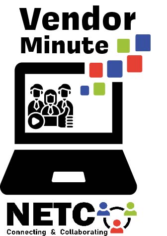 NETC vendor minute logo with laptop and people